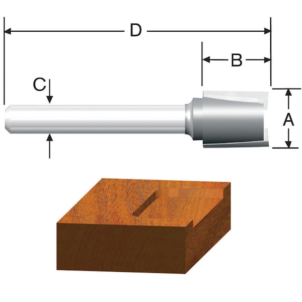 Vermont American 5/8 in. D X 5/8 Dia. x 1/2 in. X 1-3/16 in. L Carbide Tipped Hinge Mortise Router B 23111 - main